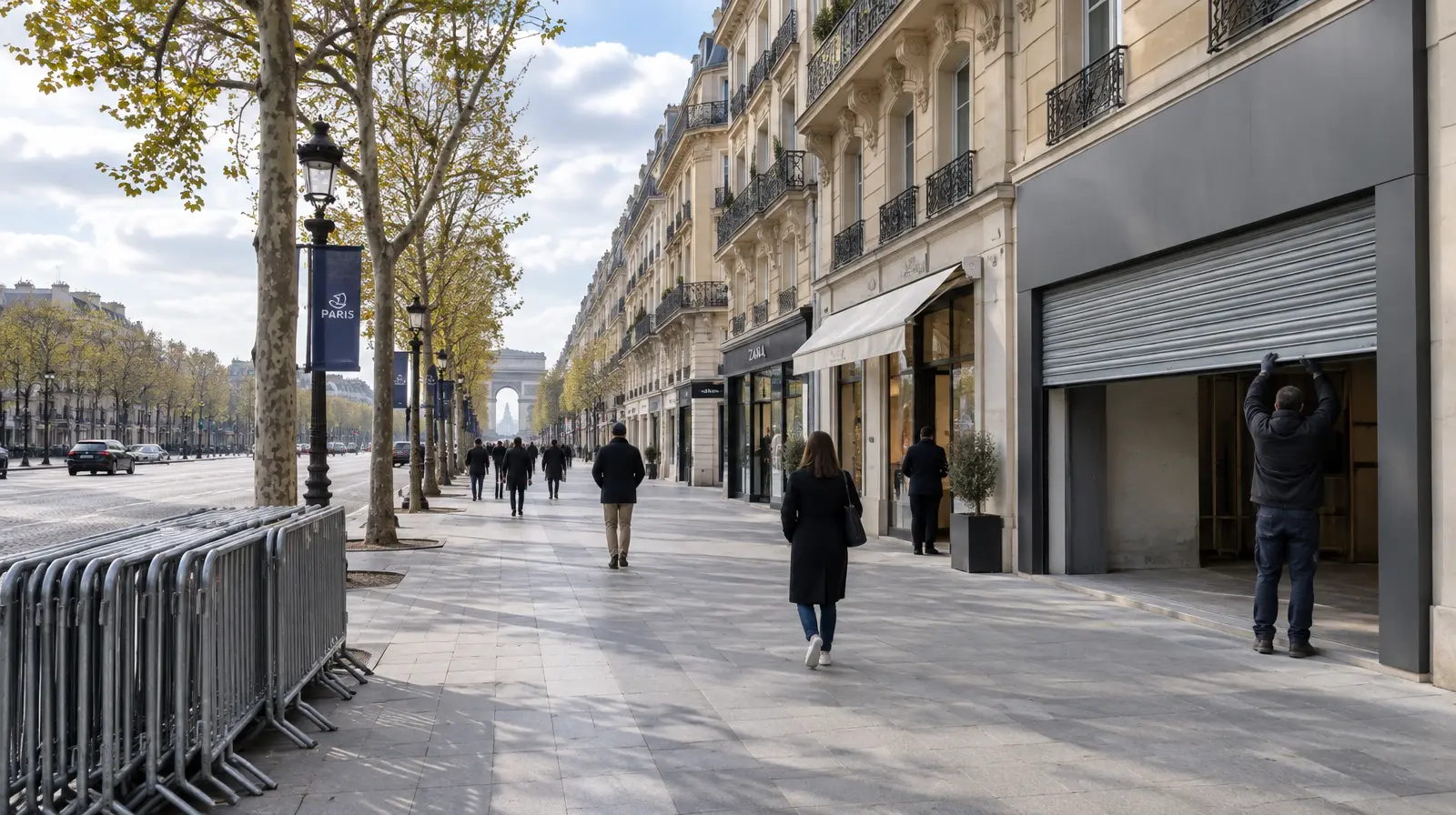 Demonstrationer förbjuds i delar av Paris, butiksägare köper tårgasvapen