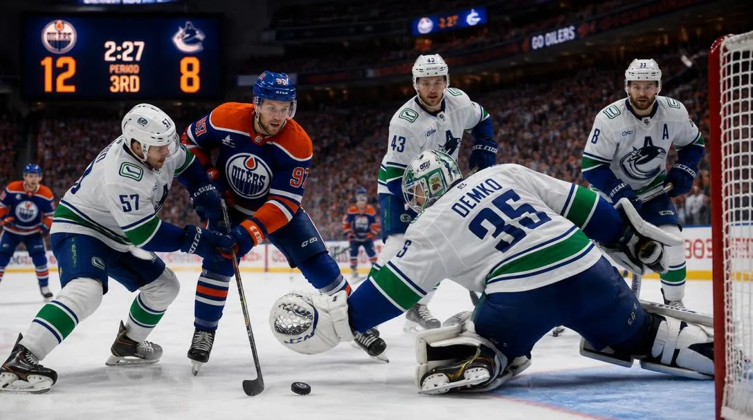 Edmonton vann poängfest mot Vancouver med 9–7 efter att ha lett med 8–2