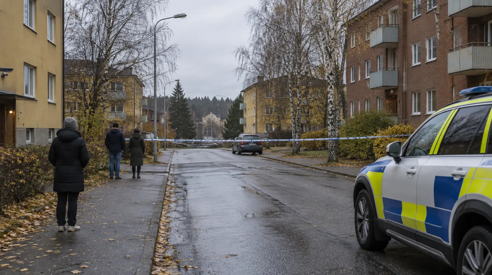 En man skjuten i Bagarmossen, två förda till sjukhus