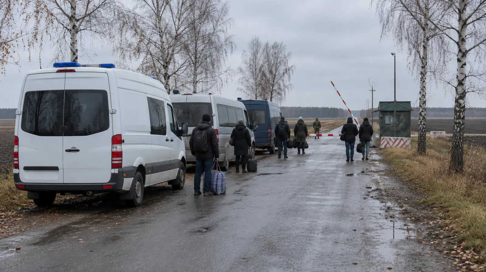 Evakuerade från Olesjky har nått Ukraina efter 19 timmars resa