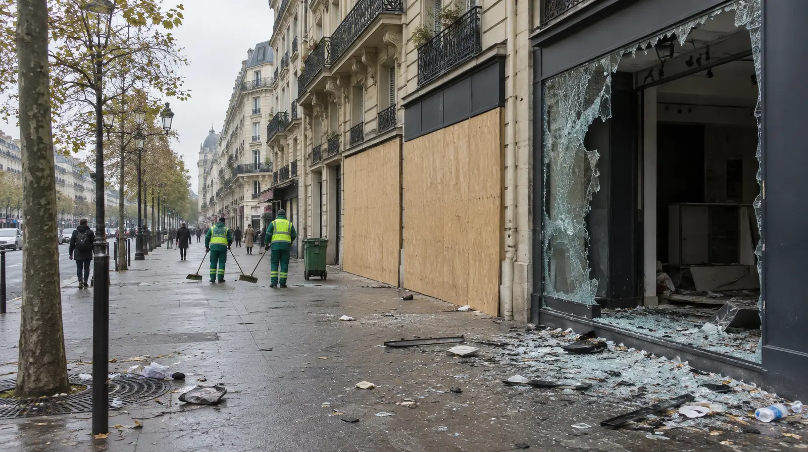 Förödelse i Paris efter nattens våld: butiker plundrade längs hela gator
