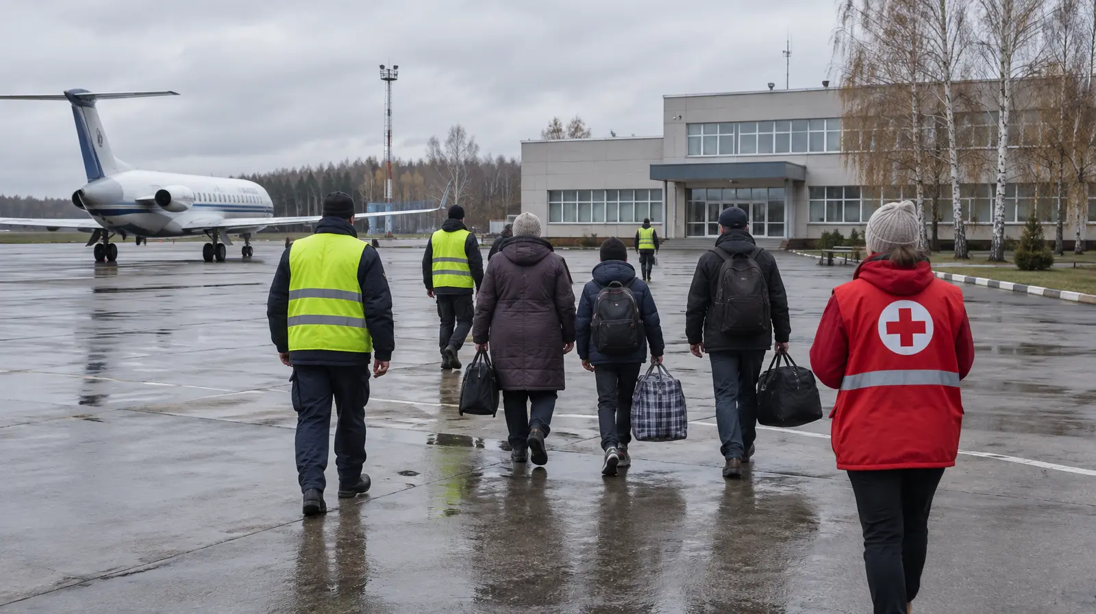 Hundratals evakuerade från Olesjky har anlänt till Belarus