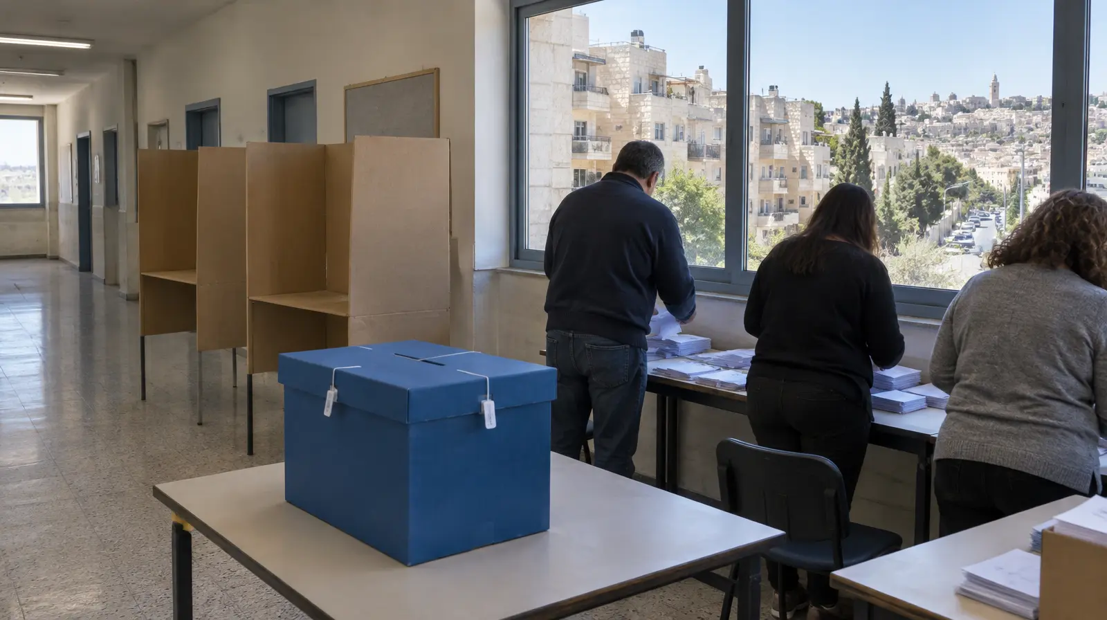 Jämnt mellan blocken i Israel när över hälften av rösterna räknats