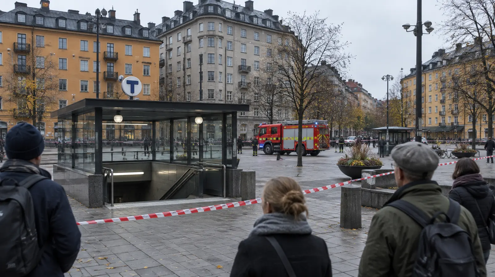 Lägenhetsbrand vid Fridhemsplan stoppar tunnelbanan