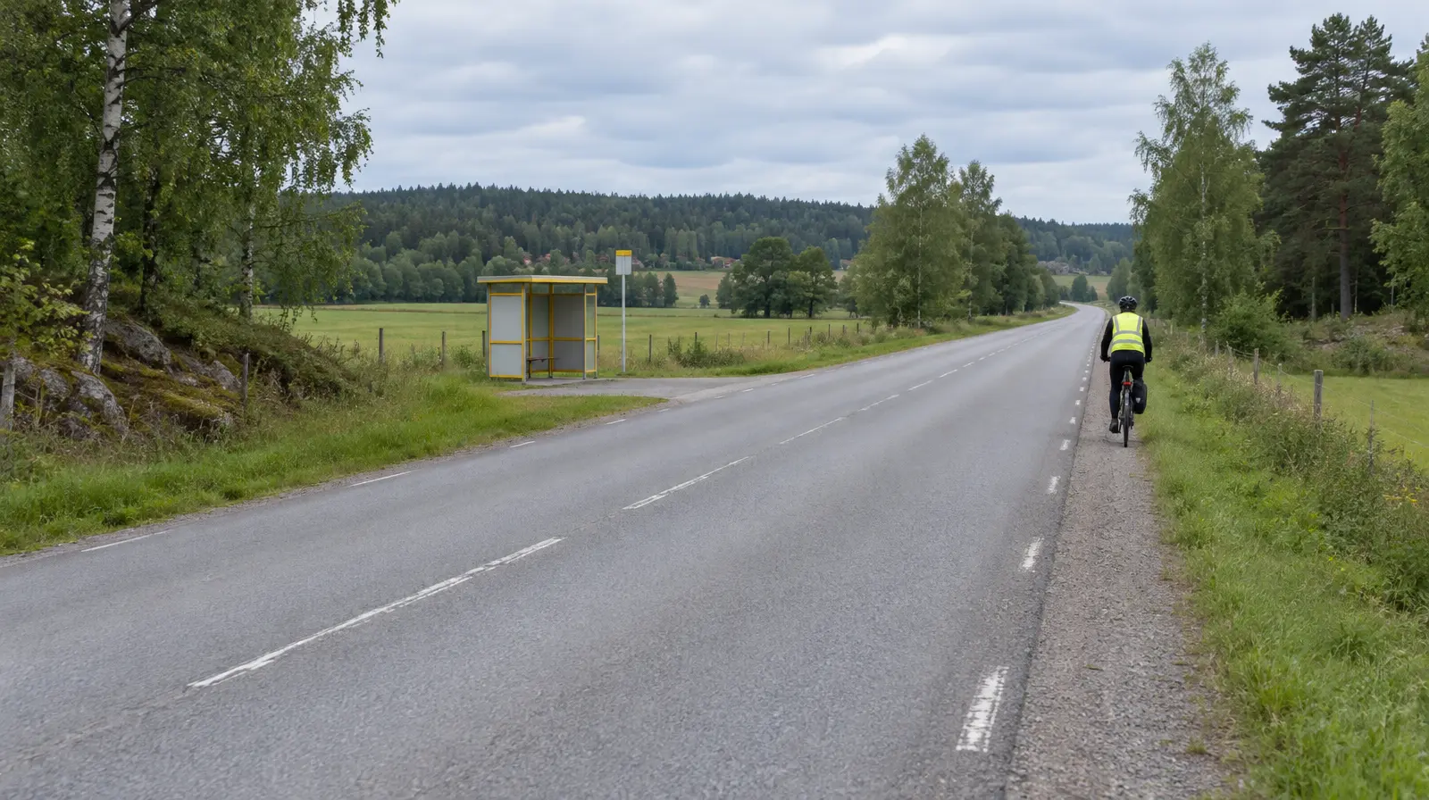 Man i 60-årsåldern död efter frontalkrock med buss utanför Varberg