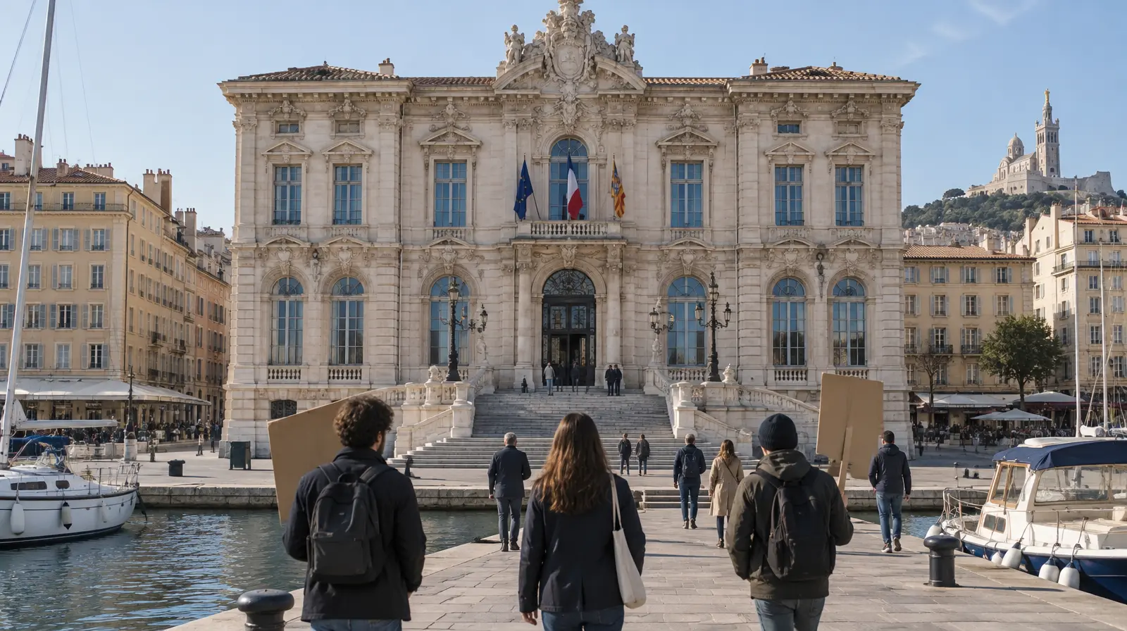 Protester i hela Frankrike mot höga levnadskostnader, demonstranter tog sig in i stadshuset i Marseille