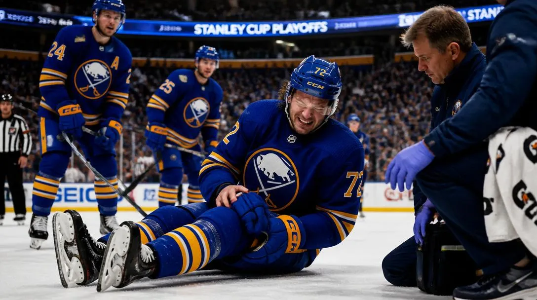 Rasmus Dahlin skadade foten i Buffalos seger mot Montreal
