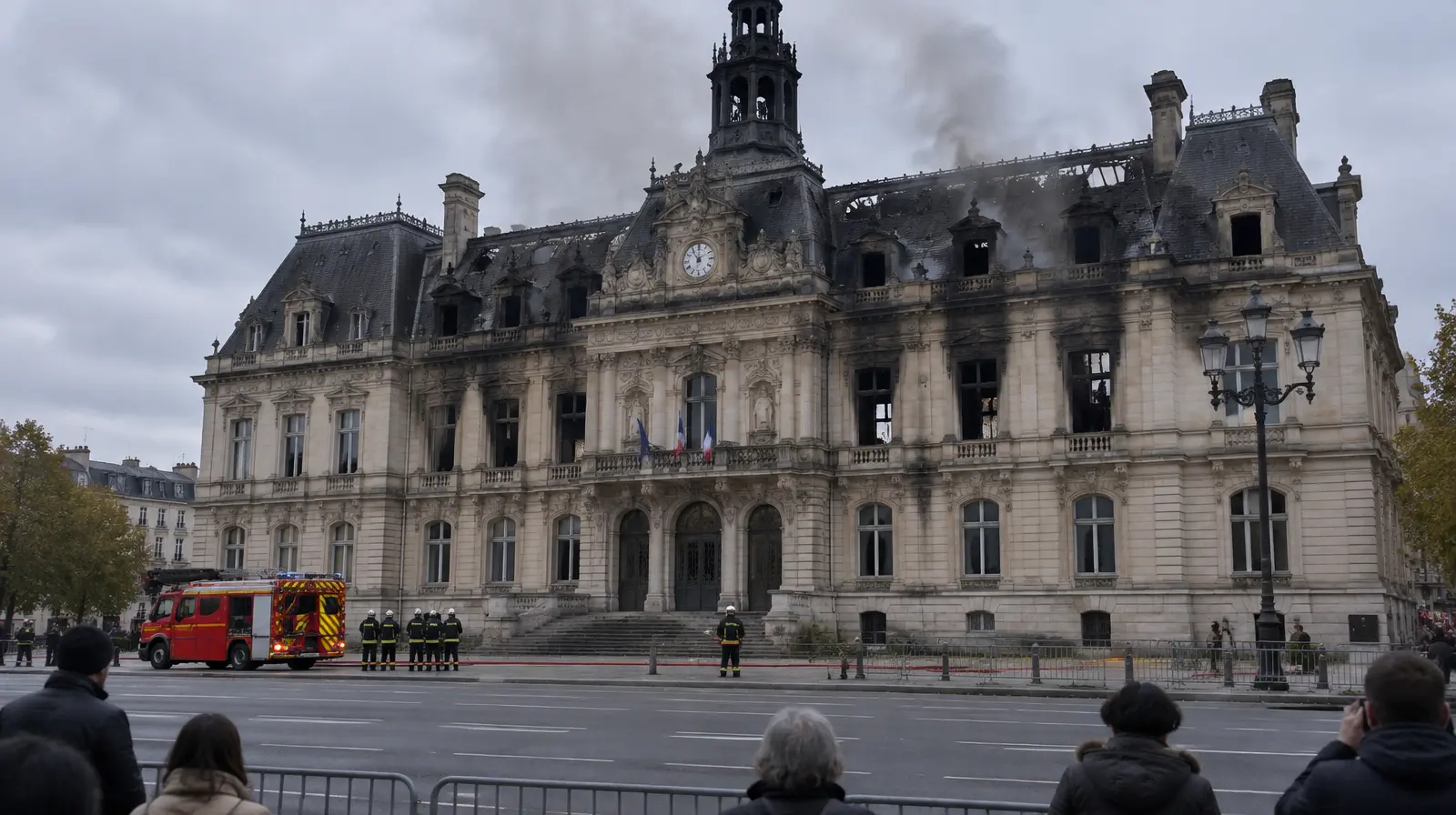Stadshuset i Limoges förstört i brand under protester i Frankrike